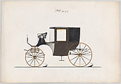 Design for Coupé, no. 3161, Brewster & Co.  American, Pen and black ink, watercolor and gouache with gum arabic and metallic ink