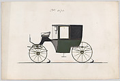 Design for Coupé, no. 3175, Brewster & Co.  American, Pen and black ink, watercolor an gouache with gum arabic and metallic ink