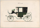 Design for Coupé, no. 3268, Brewster & Co.  American, pen and black ink, watercolor and gouache with gum arabic
