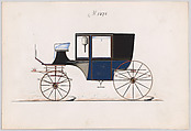 Design for Coupé, no. 3276, Brewster & Co.  American, Pen and black ink, watercolor and gouache with gum arabic and metallis ink