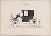 Design for Coupé, no. 3349, Brewster & Co.  American, pen and black ink, watercolor and gouache with gum arabic