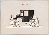 Design for Coupé, no. 3367, Brewster & Co.  American, Pen and  black ink, watercolor and gouache with gum arabic and metallic ink