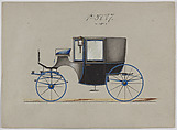 Coupé #3887, Brewster & Co. American, Pen and black ink, watercolor and gouache with gum arabic and metallic ink