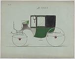Design for Coupé, no. 3983, Brewster & Co.  American, Pen and black ink, watercolor and gouache with gum arabic and metallic ink