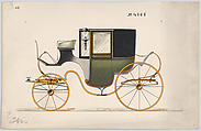 Design for Coupé, no. 4108, Brewster & Co.  American, Pen and black ink, watercolor and gouache with gum arabic