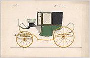 Design for Coupé, no. 4181, Brewster & Co.  American, Pen and black ink, watercolor and gouache