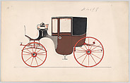 Design for Coupé, no. 4199, Brewster & Co.  American, pen and black ink, watercolor and gouache