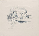 The Lion Lying Behind a Thick Tree Trunk (Der Hinter Einem Dicken Baumstamm Liegende Löwe), from Novelle, After Max Liebermann (German, Berlin 1847–1935 Berlin), Line block; proof