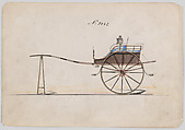 Villiage Cart # 3442, Brewster & Co.  American, Pen and black ini, watercolor and gouache with gum arabic