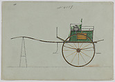 Design for Dog Cart or 2 Wheeler, no. 4019, Brewster & Co.  American, Pen and black ink, watercolor and gouache with gum arabic