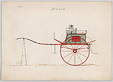 Design for Dog Cart or 2 Wheeler, no. 4113, Brewster & Co.  American, Pen and black ink, watercolor and gouache with gum arabic.