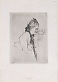Femme de métier (étude de jeune fille appuyée sur une chaise), Marcellin Desboutin  French, Drypoint