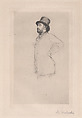 Portrait of Edgar Degas, wearing a hat, Marcellin Desboutin  French, Drypoint; second state of two