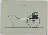 Design for Dog Cart or 2 Wheeler, no. 4017, Brewster & Co.  American, Pen and black ink, watercolor and gouache with gum arabic