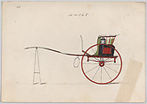 Design for Dog Cart or 2 Wheeler, no. 4068, Brewster & Co.  American, Pen and black ink, watercolor and gouache with gum arabic
