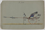 Curricle #3802, Brewster & Co. American, Pen and black ink, watercolor and gouache with gum arabic