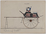Design for Dog Cart or 2 Wheeler, no. 3966, Brewster & Co. American, Pen and black ink, watercolor and gouache with gum arabic