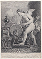 Cupid Sharpening His Arrows, Pierre Charles Lévesque French, Etching and engraving
