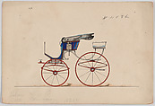 Design for Pony Phaeton, no. 4086, Brewster & Co. American, Graphite, pen and black ink, watercolor and gouache with gum arabic