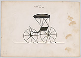 Design for Pony Phaeton, no. 3092, Brewster & Co. American, Pen and black ink, watercolor and gouache with graphite and gum arabic