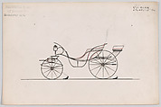 Design for Pony Phaeton, no. 3162a, Brewster & Co. American, Pen and black ink, watercolor and gouache with graphite