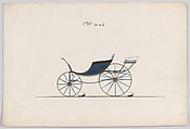 Design for Pony Phaeton, no. 3168, Brewster & Co. American, Pen and black ink watercolor and gouache