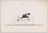 Design for Pony Phaeton, no. 3195, Brewster & Co. American, pen and black ink, watercolor and gouache