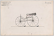 Design for Pony Phaeton, no. 3200a, Brewster & Co. American, Pen and black ink