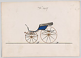 Design for Pony Phaeton, no. 3207, Brewster & Co. American, Pen and black ink, watercolor ans gouache with gum arabic