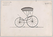 Design for Pony Phaeton, no. 3208a, Brewster & Co. American, Pen and blavck ink, water color and gouache