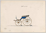 Design for Pony Phaeton, no. 3228, Brewster & Co. American, Penn and black ink, watercolor and gouache with gum arabic
