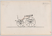 Design for Pony Phaeton, no. 3228a, Brewster & Co. American, Pen and black ink, watercolor and gouache