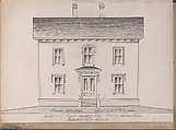 Portfolio containing Six Designs for the George Henry Lyon House, Cambridge, Massachusetts, Anonymous, American, 19th century, Pen and ink, wash and watercolor