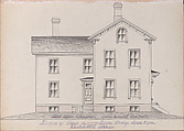 Portfolio containing Six Designs for the George Henry Lyon House, Cambridge, Massachusetts, Anonymous, American, 19th century, Pen and ink, wash and watercolor