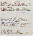 Designs for wall panels, Anonymous, French, 19th century, Pen and ink and watercolor