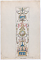 Designs for wall panels, Anonymous, French, 19th century, Pen and ink and watercolor