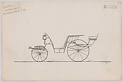 Design for Pony Phaeton, no. 3270, Brewster & Co. American, Pen and black ink, watercolor and gouache