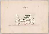Design for Pony Phaeton, no. 3275, Brewster & Co. American, graphite, pen and black ink, watercolor and gouache
