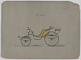Design for Pony Phaeton, no. 3609, Brewster & Co. American, Pen and black ink, watercolor and gouache