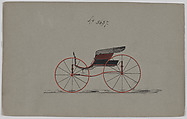 Design for Pony Phaeton, no. 3637, Brewster & Co. American, Pen and black ink, watercolor and gouache with gum arabic