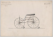 Design for Pony Phaeton, no. 3297a, Brewster & Co. American, Pen and black ink, watercolor and gouache