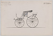 Design for Pony Phaeton, no. 3326a, Brewster & Co. American, Graphite, pen and black ink