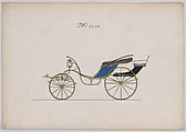 Design for Pony Phaeton, no. 3336, Brewster & Co. American, Pen and black ink, watercolor and gouache with gum arabic