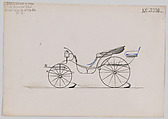 Design for Pony Phaeton, no. 3336a, Brewster & Co. American, Pen and black ink, watercolor and gouache