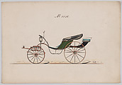 Design for Pony Phaeton, no. 3338, Brewster & Co. American, Pen and black ink, watercolor and gouache with gum arabic