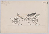 Design for Pony Phaeton, no. 3338a, Brewster & Co. American, Pen and black ink, watercolor and gouache