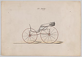 Design for Pony Phaeton, no. 3377, Brewster & Co. American, Pen and black ink, watercolor and gouache