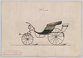 Design for Pony Phaeton, no. 3383, Brewster & Co. American, Pen and black ink, watercolor and gouache with graphite and gum arabic