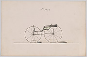 Design for Pony Phaeton, no. 3402, Brewster & Co. American, Pen and black ink, watercolor and gouache