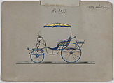 Design for Pony Phaeton, no. 3699, Brewster &amp; Co. (American, New York), pen and black ink, watercolor and gouache with gum arabic